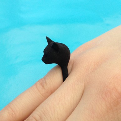 ring cat head black