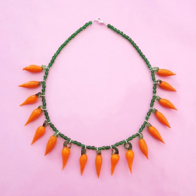 68 necklace glass orange pepper 72 - kopie