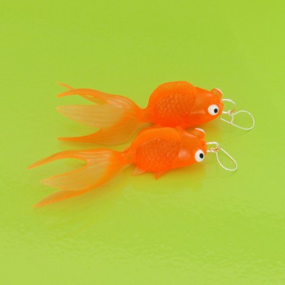 earring fish orange fluor 72