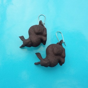 earring rabbit black 72