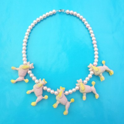 necklace dog pink 72