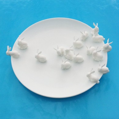 plate rabbit white 300