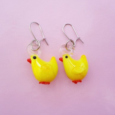 earring glass chicken 72