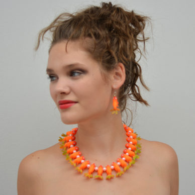 necklace fish orangegreen 72