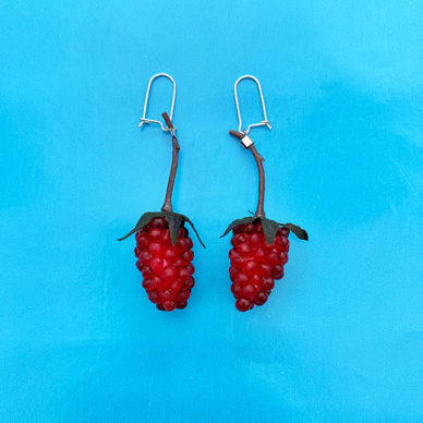 earring fruit raspberries red 72