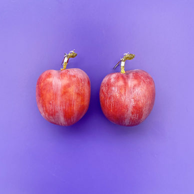 earring fruit plum red 72